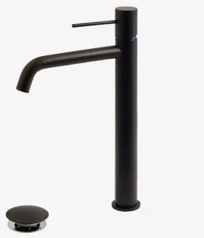 Conjunto De Torneira De Pia De Latão Click-clack E Válvula De Drenagem Orveta Preto Mate & ↑30 Cm & Válvula Sem Transbordo - Sklum