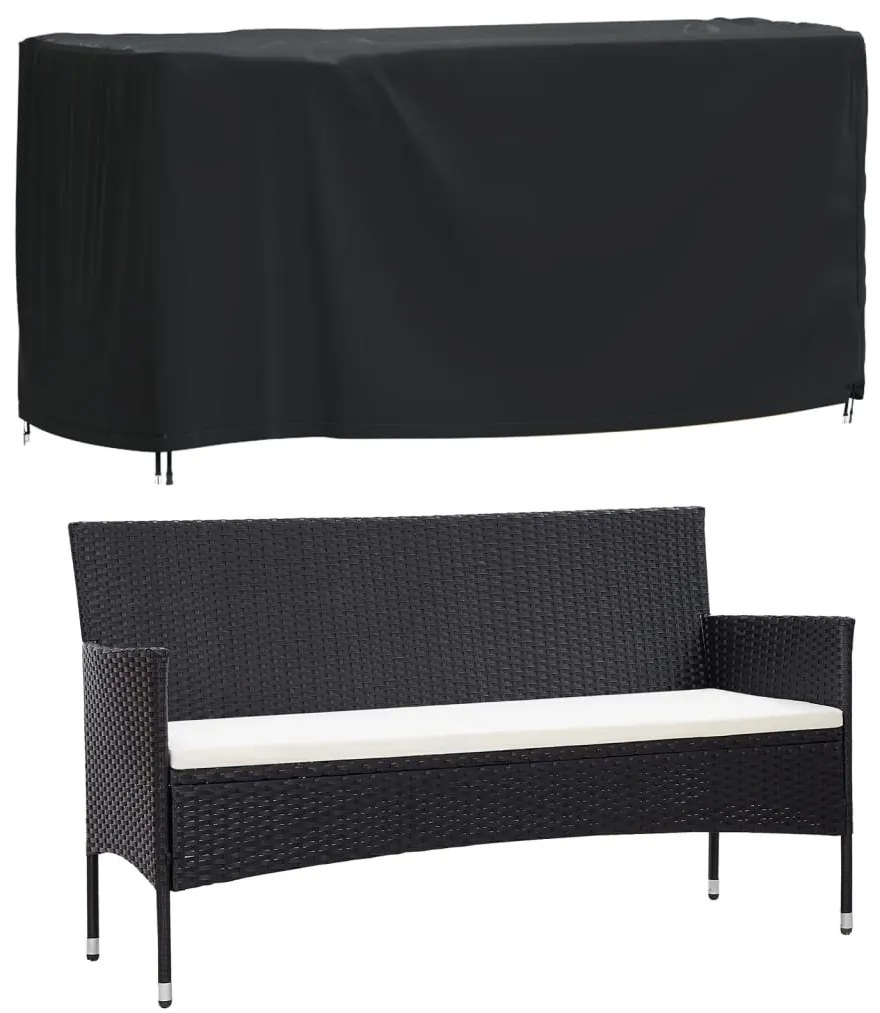 Capas móveis de jardim 2pcs 180x70x90 cm impermeável 420D preto