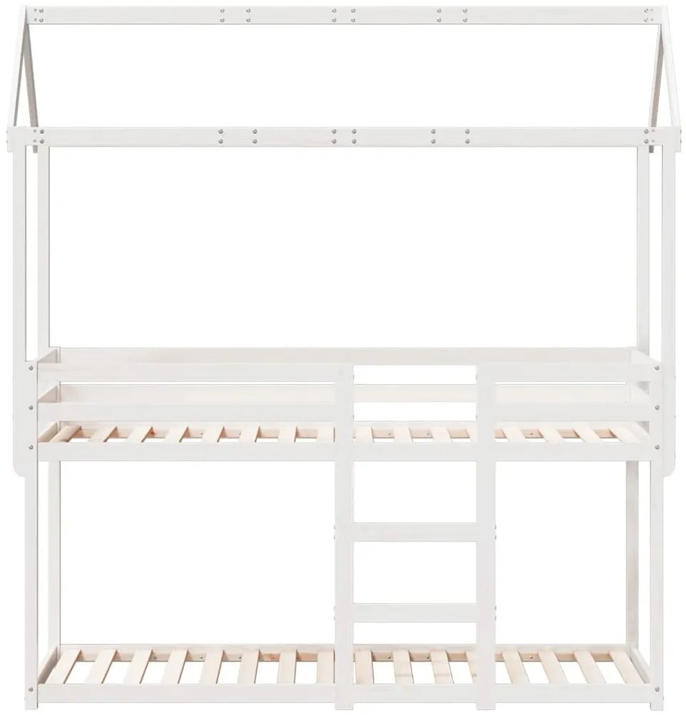 Beliche com telhado 75x190 cm madeira de pinho maciça branco