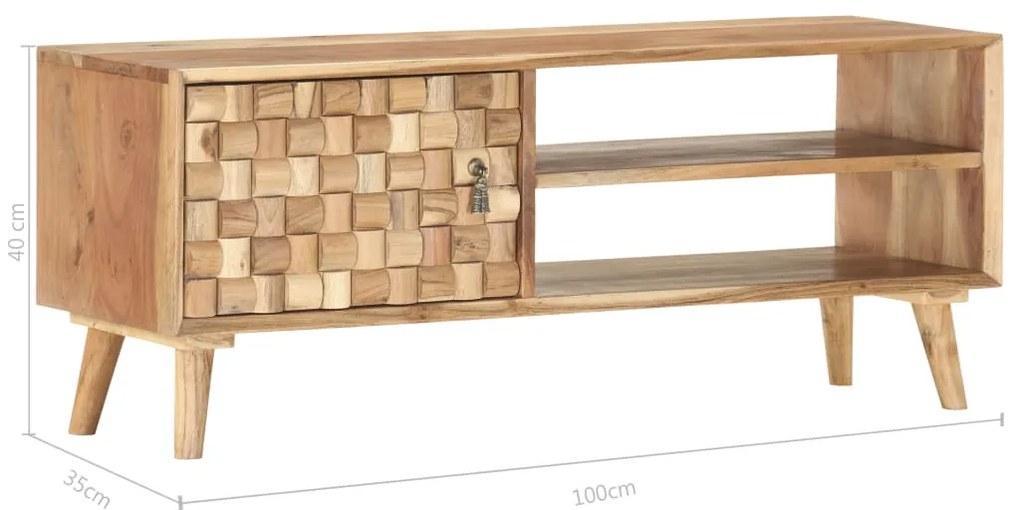 Móvel de TV 100x35x40 cm madeira de acácia maciça