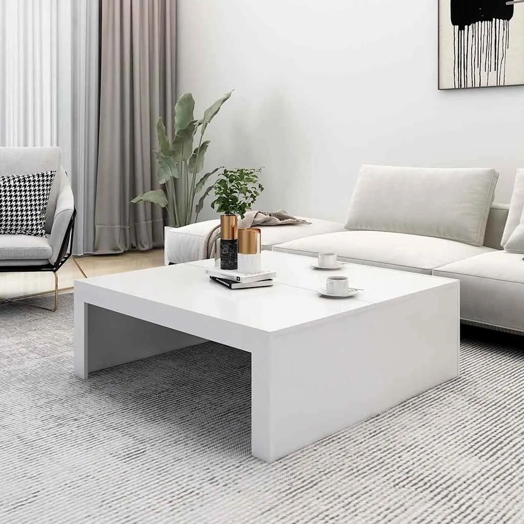 Mesa de centro 100x100x35 cm derivados de madeira branco