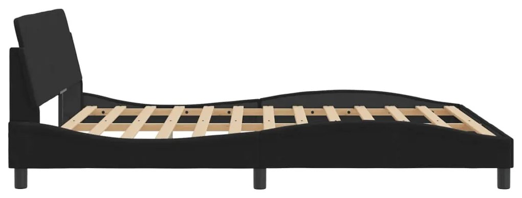 Estrutura de cama sem colchão 160x200 cm veludo preto