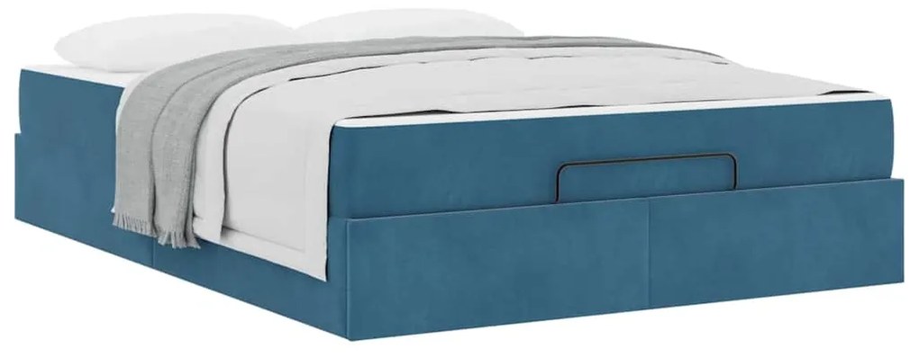 Estrutura da Cama Outros Azul 160 x 200 cm Veludo