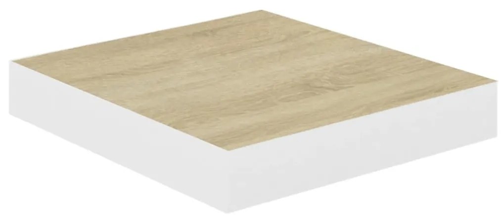 Prateleiras de parede 2 pcs 23x23,5x3,8cm MDF carvalho e branco