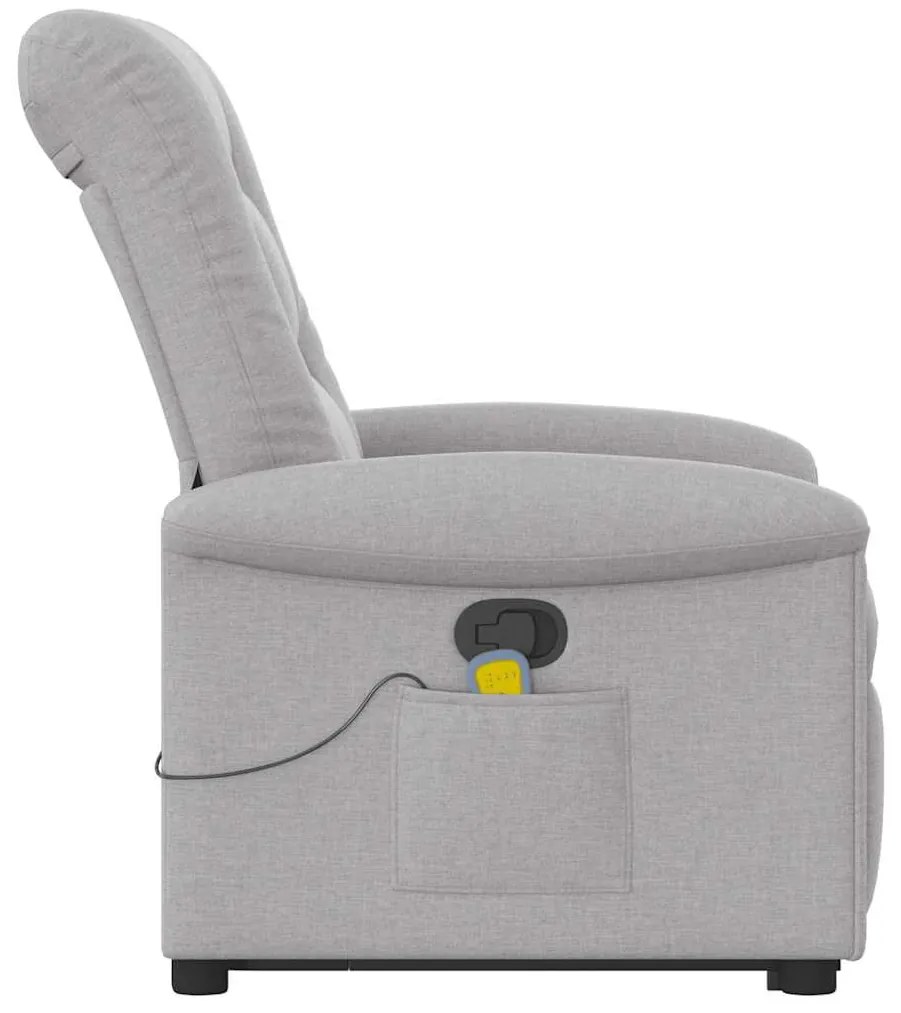 Poltrona elevatória de massagens tecido cinzento-nublado