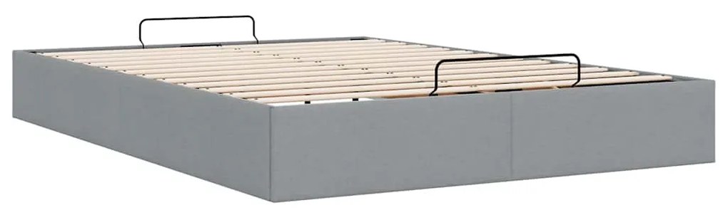 Estrutura de cama otomana sem colchão 140x190 cm cinzento claro