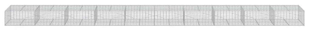 Cesto gabião com cobertura 1000x100x50 cm ferro galvanizado