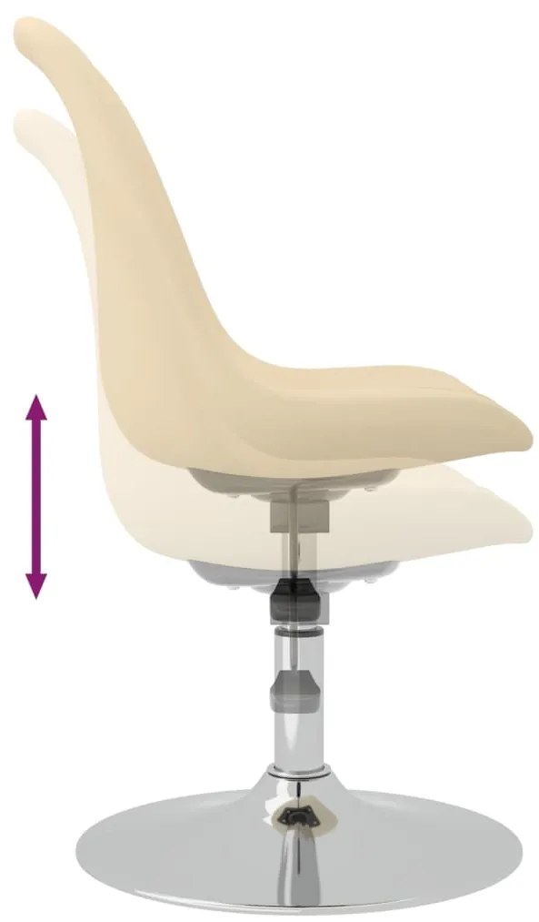 Cadeiras de jantar giratórias 4 pcs tecido cor creme