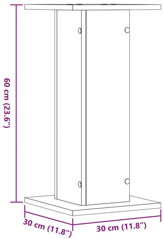Suportes de colunas 2 pcs derivados de madeira cinzento cimento