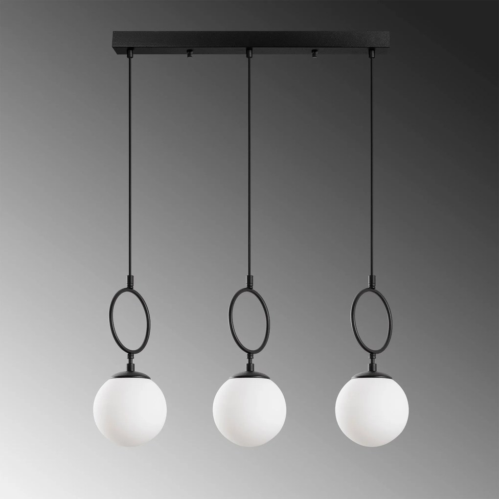 Chandelier Ring – Preto – 75 cm Largura x 185 cm Altura Máx.