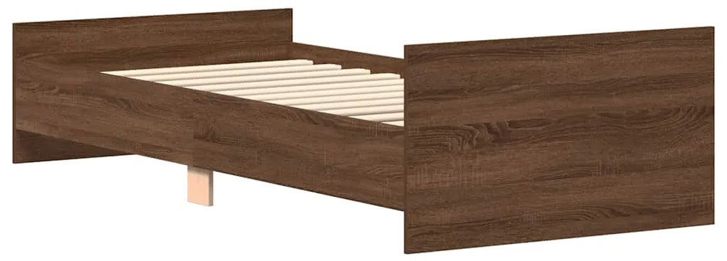 Estrutura cama s/ colchão derivados madeira carvalho castanho