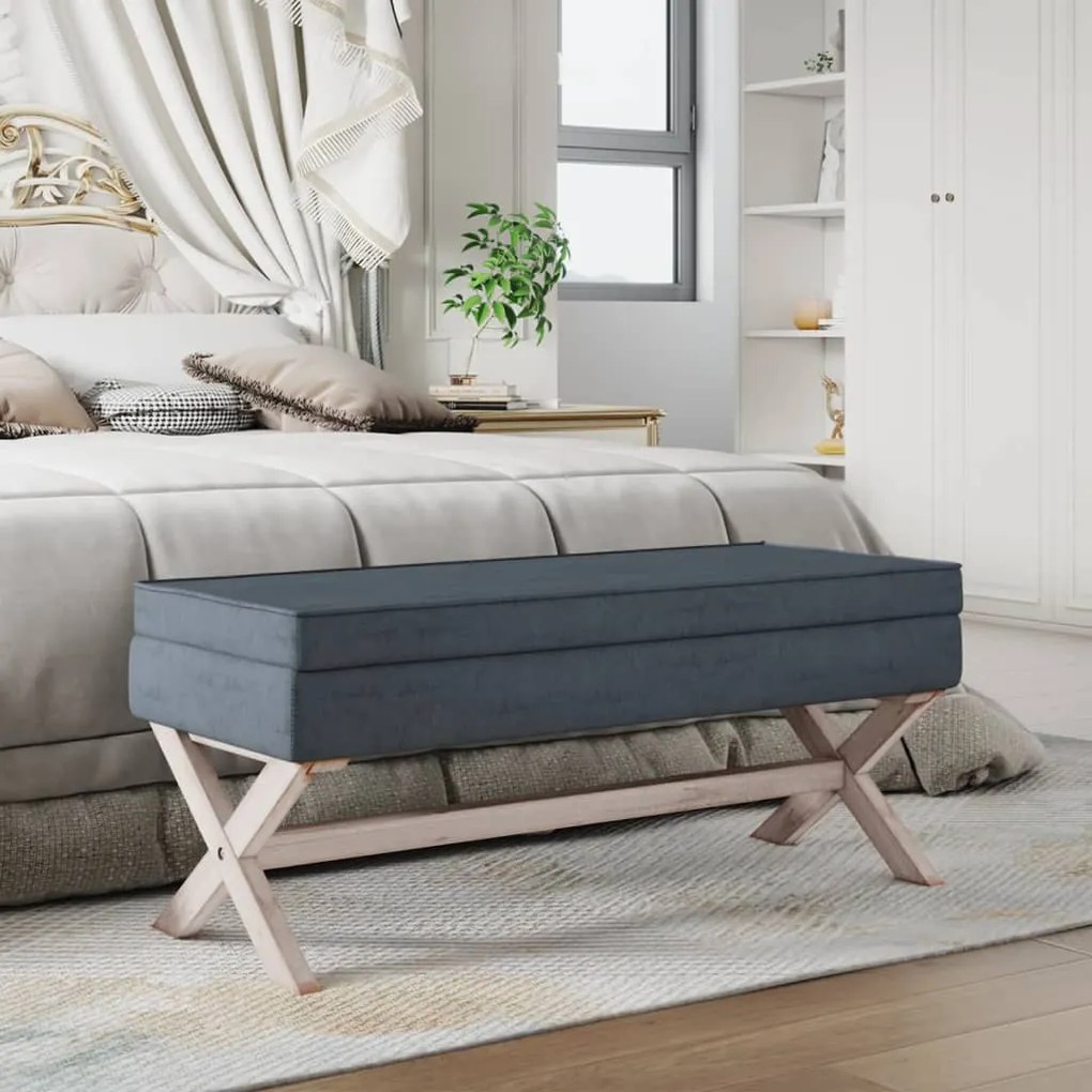 344526 vidaXL Banco de arrumação 110x45x49 cm veludo cinzento-escuro