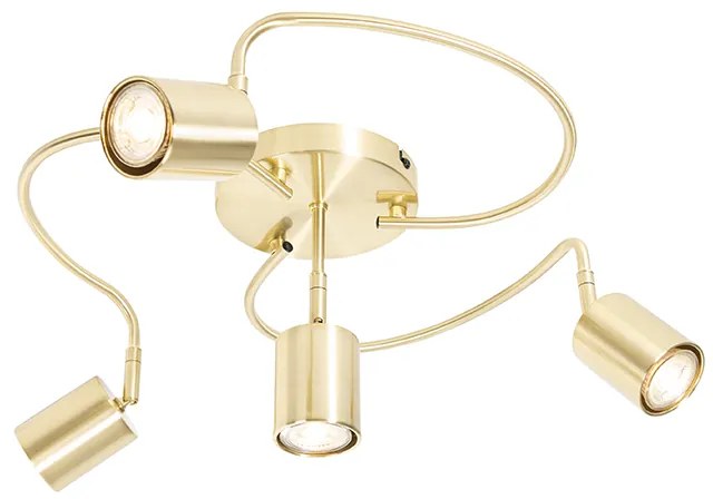 Candeeiro de teto moderno ajustável em latão 4 luzes - Java