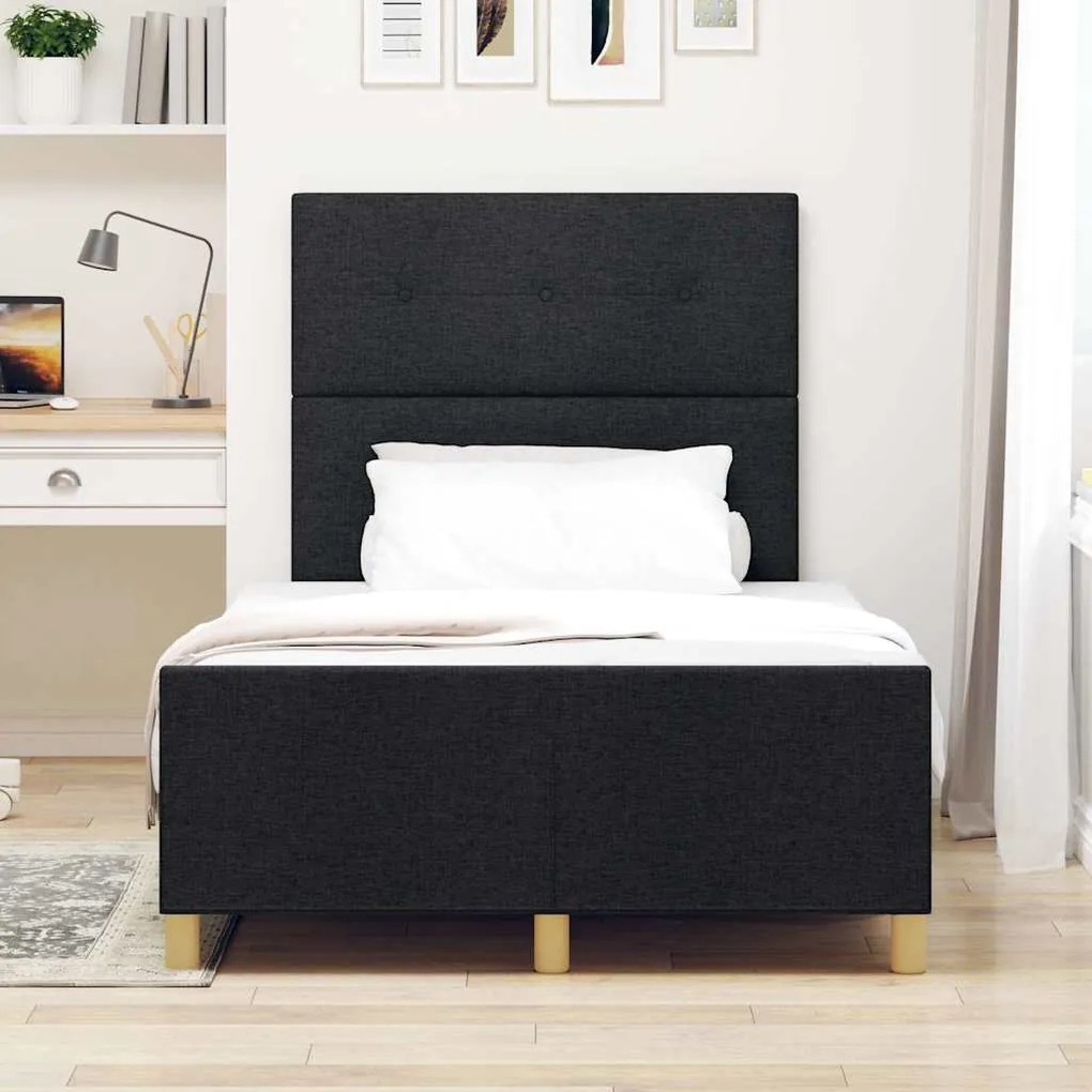 Cama vidaXL Preta 120x200 cm em Tecido