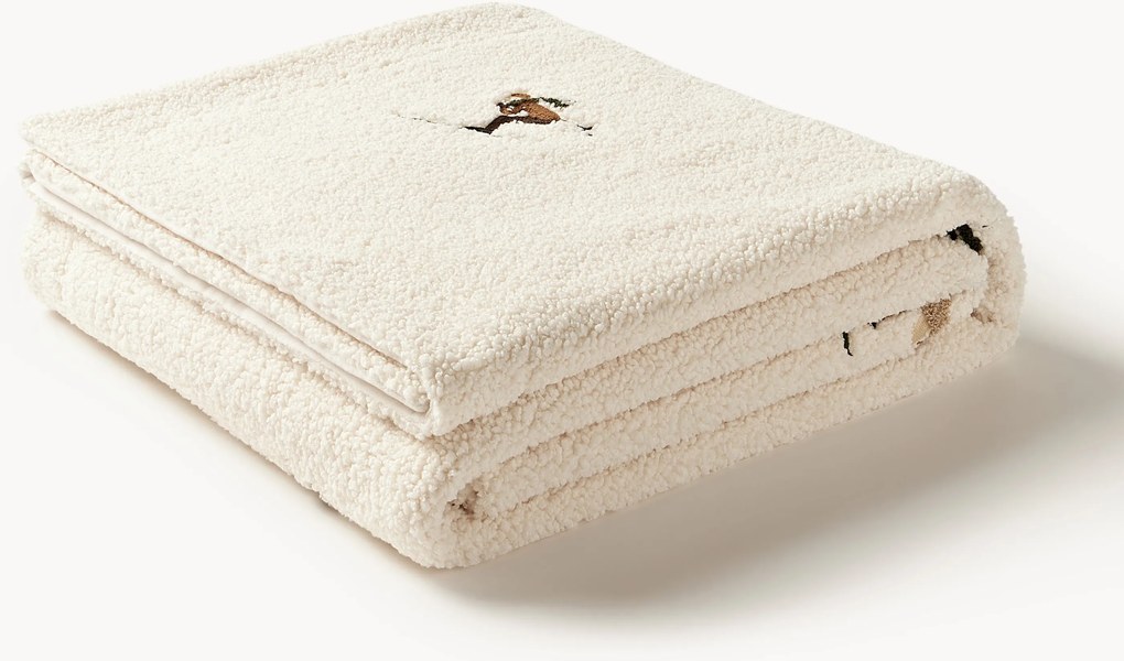 Manta de inverno em teddy bordada Aveline