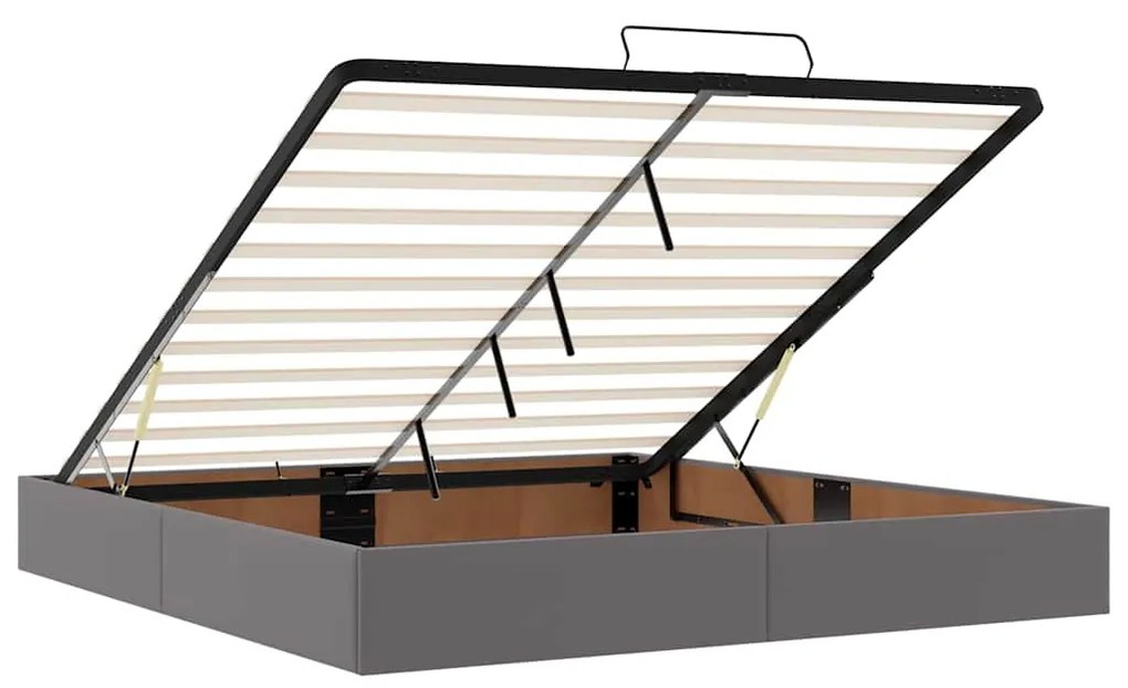 Cama otomana com colchões &amp; LEDs 160x200 cm couro artificial