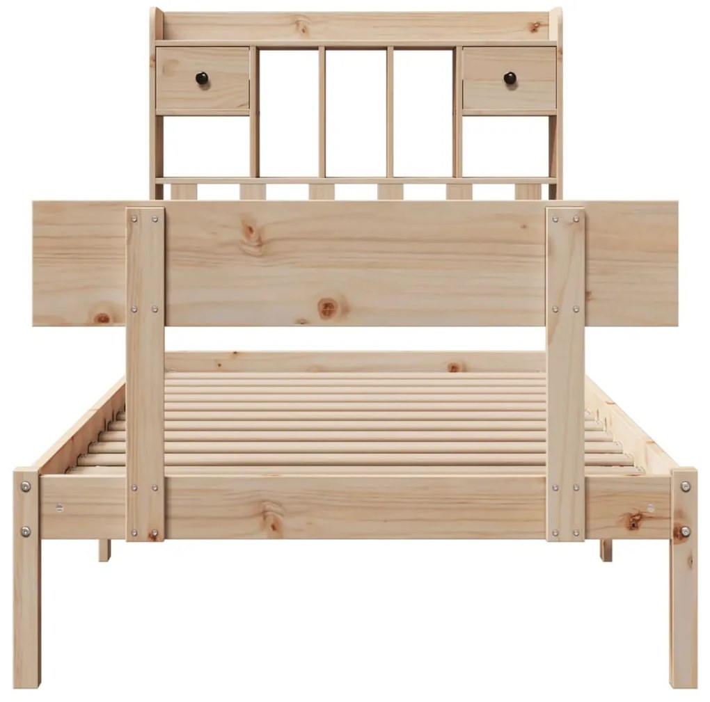 Cama com estante sem colchão 90x200 cm pinho maciço