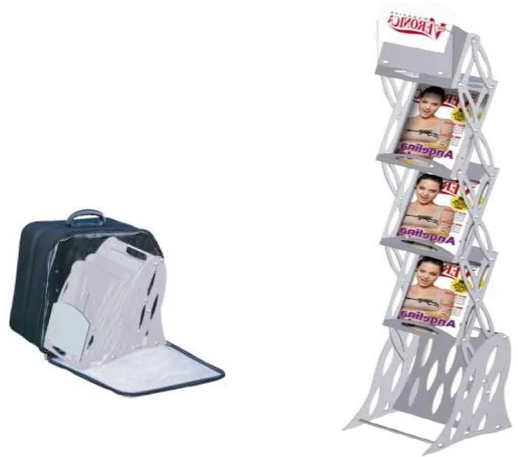 Expositor para Brochuras e Revistas 1625 X 310mm Zig-zag Acrilico