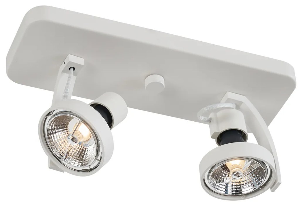 Foco de teto de design branco GU10 70mm 2-luzes ajustável - Vo Design