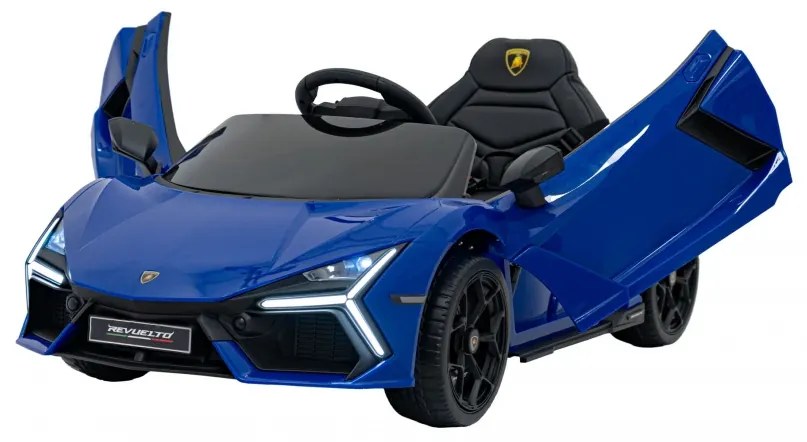 Carro elétrico para Crianças Lamborghini Revuelto 12V 4x4 Rodas Espuma EVA, Assento couro ecológico Azul