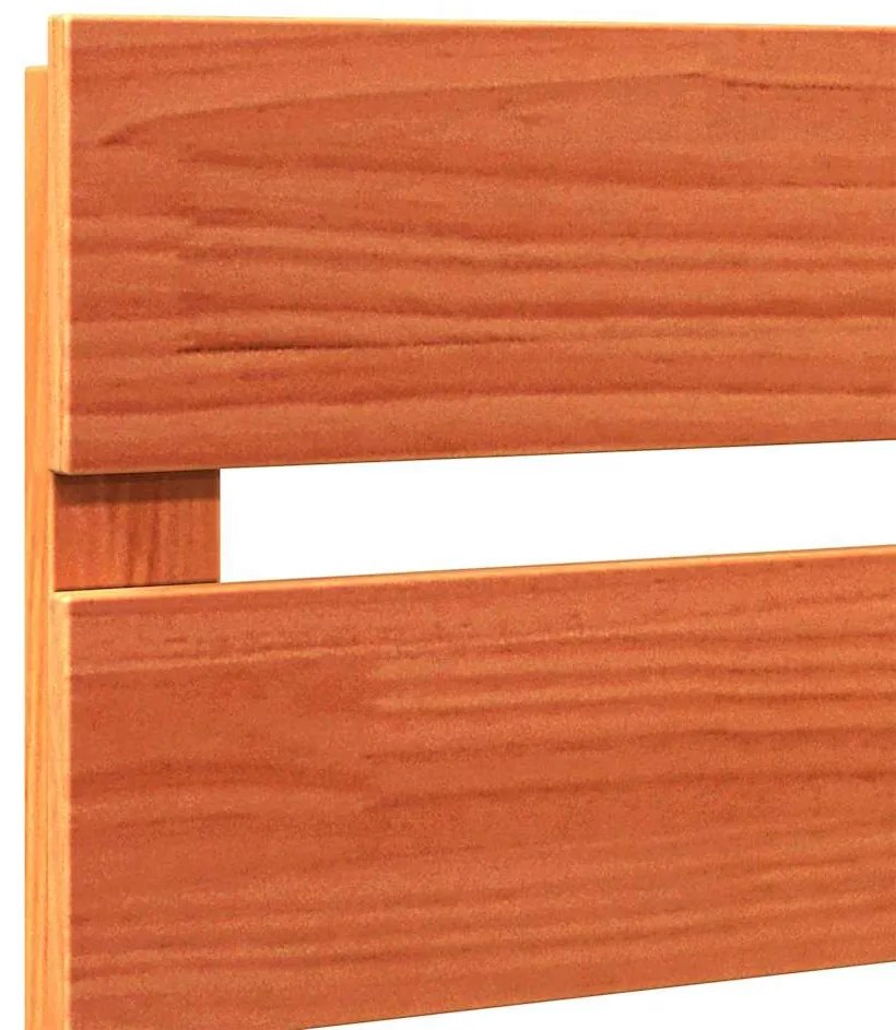Cabeceira de Madeira Sólida de Pinheiro, 140cm, Castanho Envernizado