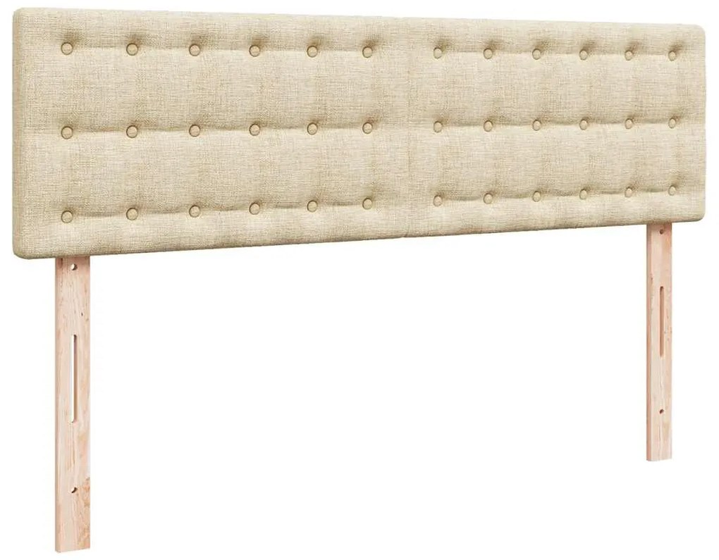 Cama otomana com colchão 140x200 cm tecido creme