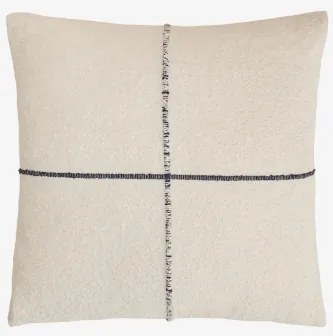 Almofada Quadrada 45x45 Cm De Algodão Louisa Design Branco - Azul-marinho - Sklum