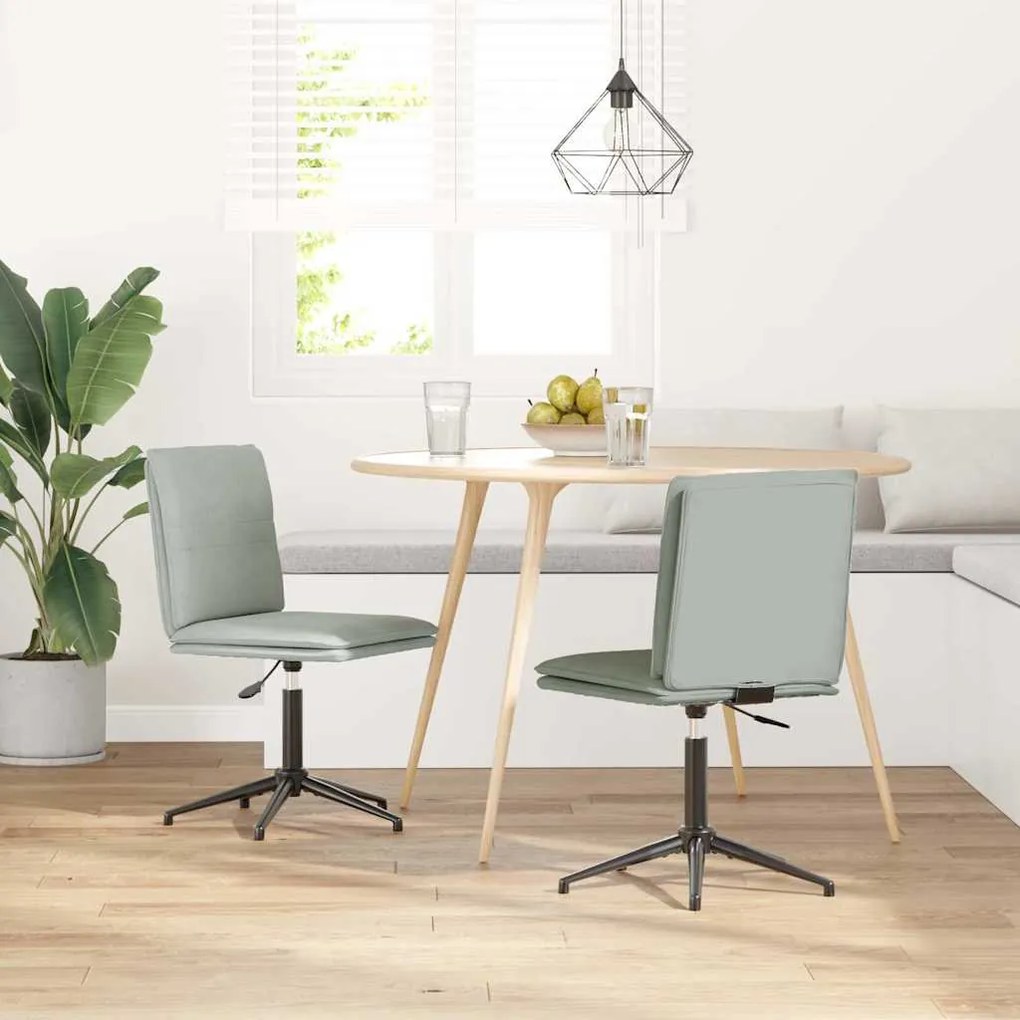 Cadeiras de jantar 2 pcs veludo cinzento-claro
