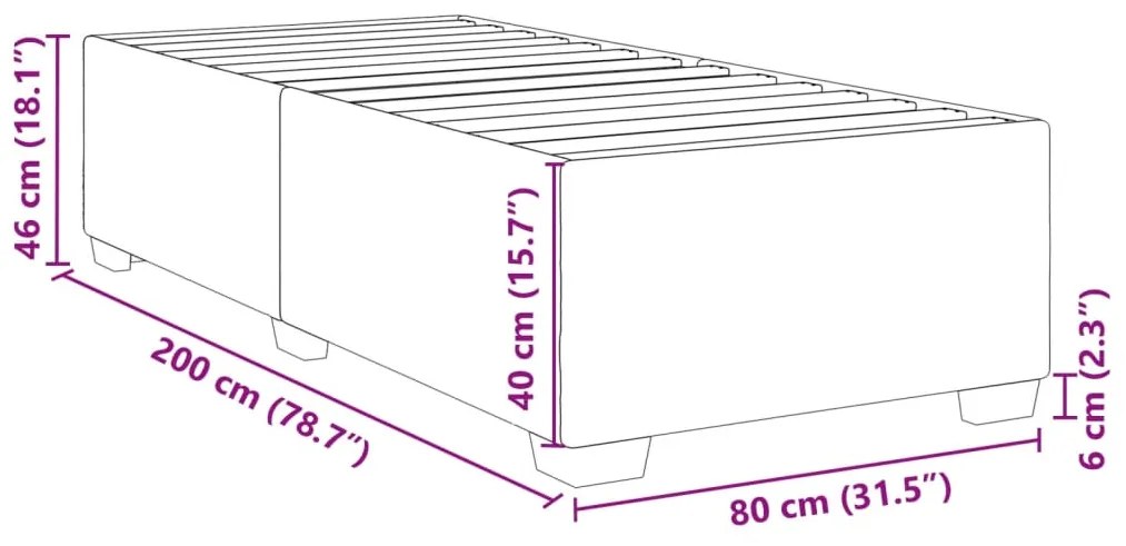 Estrutura de cama 80x200 cm veludo azul