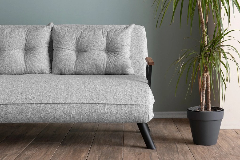 Sofá-Cama 2 Lugares Sando – Cinzento – 175x133 cm