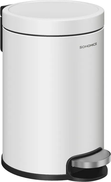 Cesto Lixo Casa Banho com 3 litros de capacidade e tampa com fecho suave 22,4 x 17,3 x 25,4 cm Branco