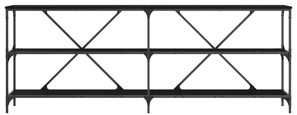 Mesa de Consola vidaXL Preto Carvalho 200x30x75 cm Madeira Revestida e