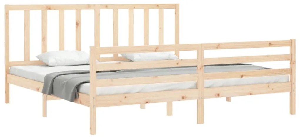 Cama sem colchão 200x200 cm madeira de pinho maciça