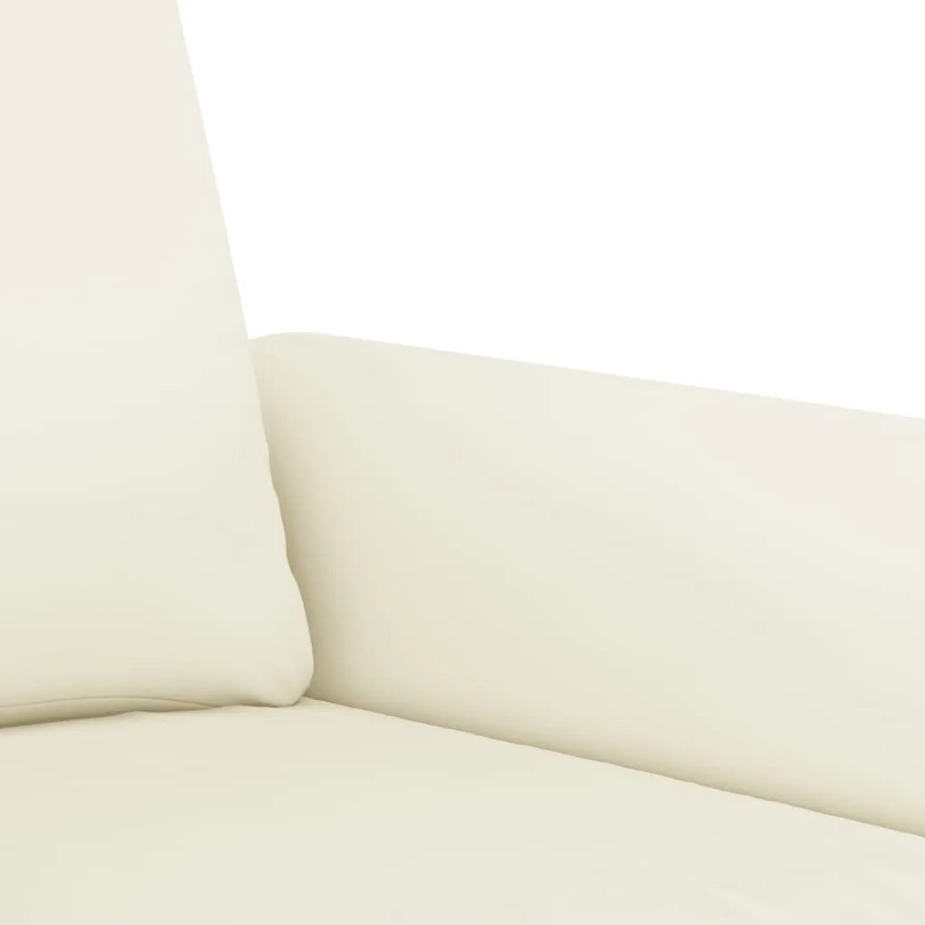 3 pcs conjunto de sofás com almofadões veludo cor creme