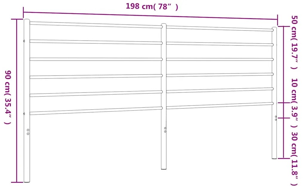 Cabeceira de cama 193 cm metal preto