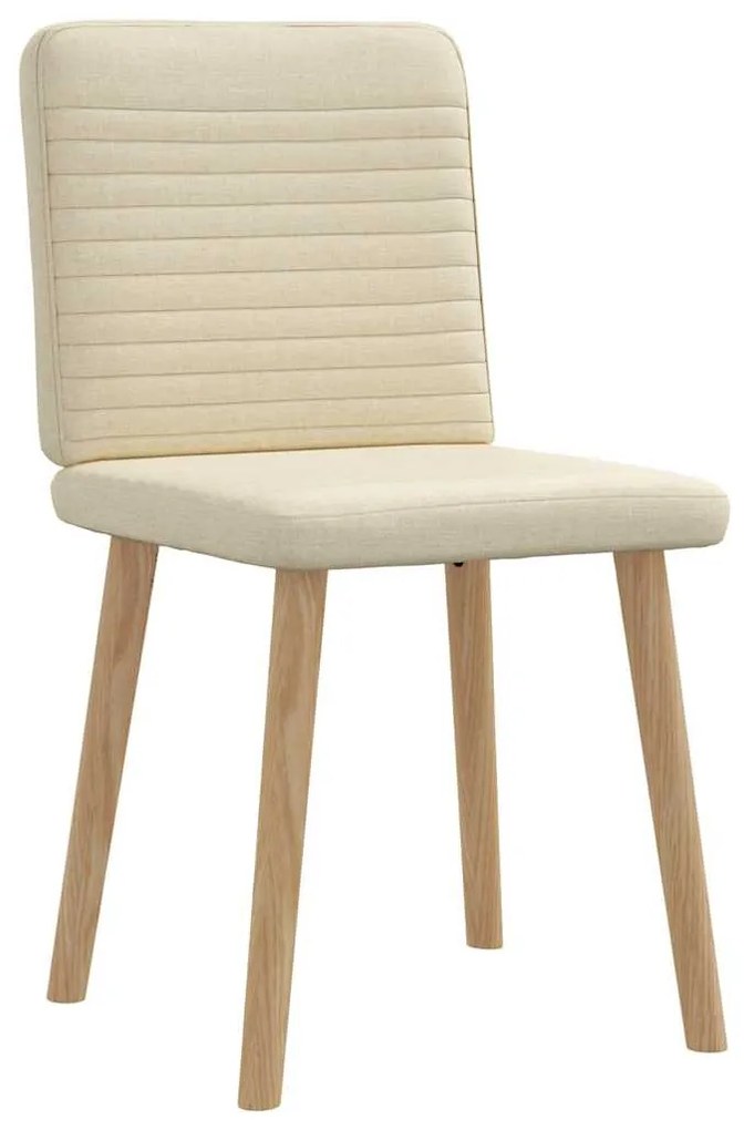 Cadeiras de jantar 2 pcs tecido cor creme
