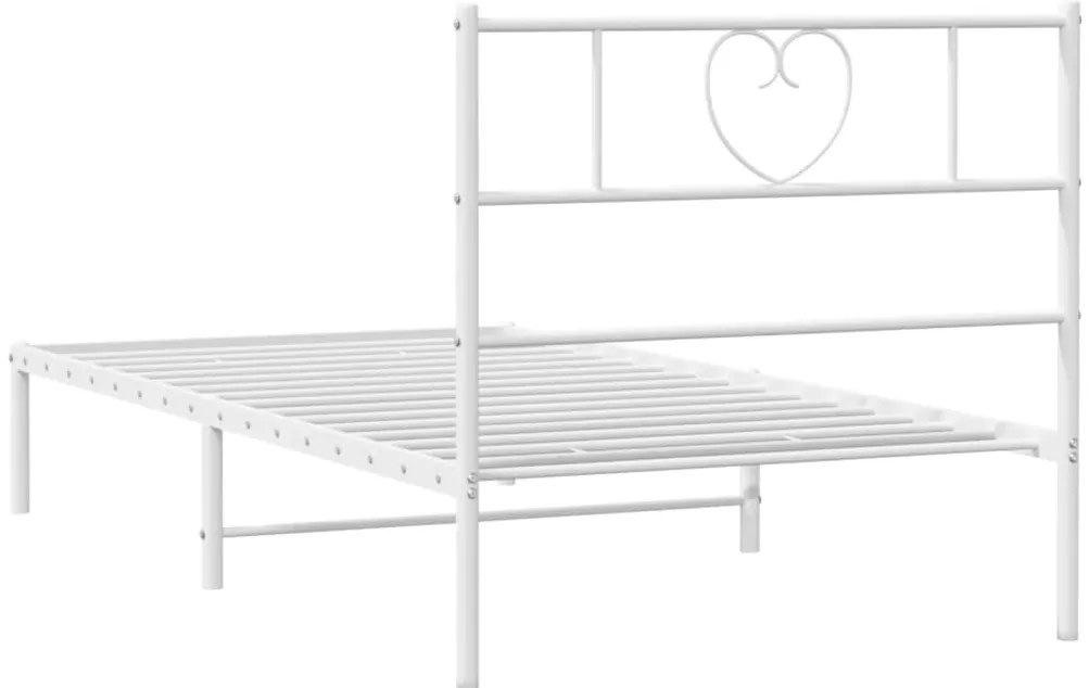 Estrutura de cama com cabeceira 90x190 cm metal branco