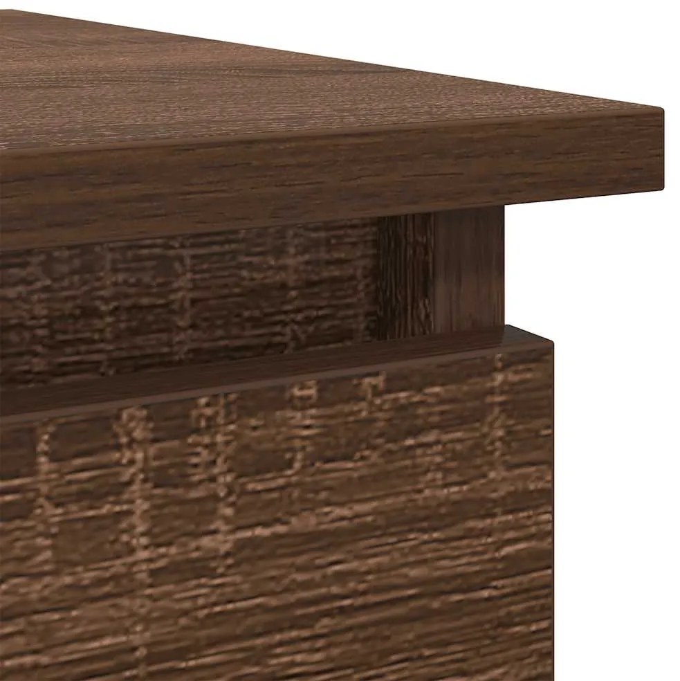 Mesa consola com gavetas 85,5x38,5x74,5 cm carvalho castanho