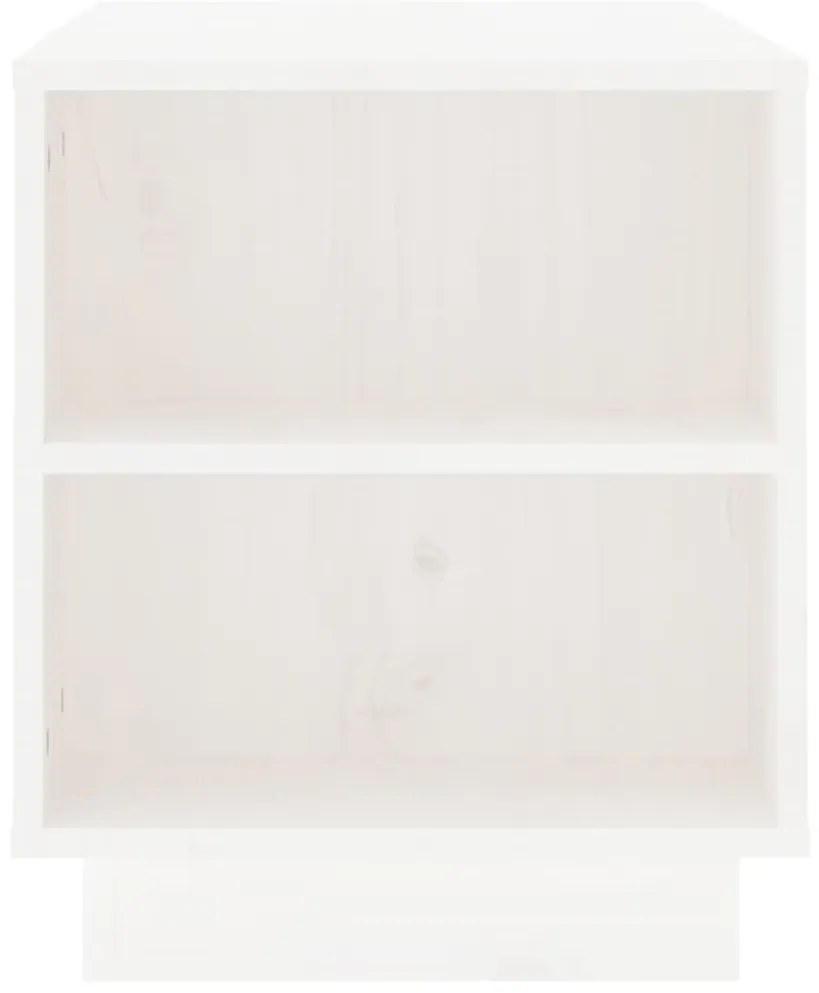Móvel de TV 110x35x40,5 cm madeira de pinho maciça branco