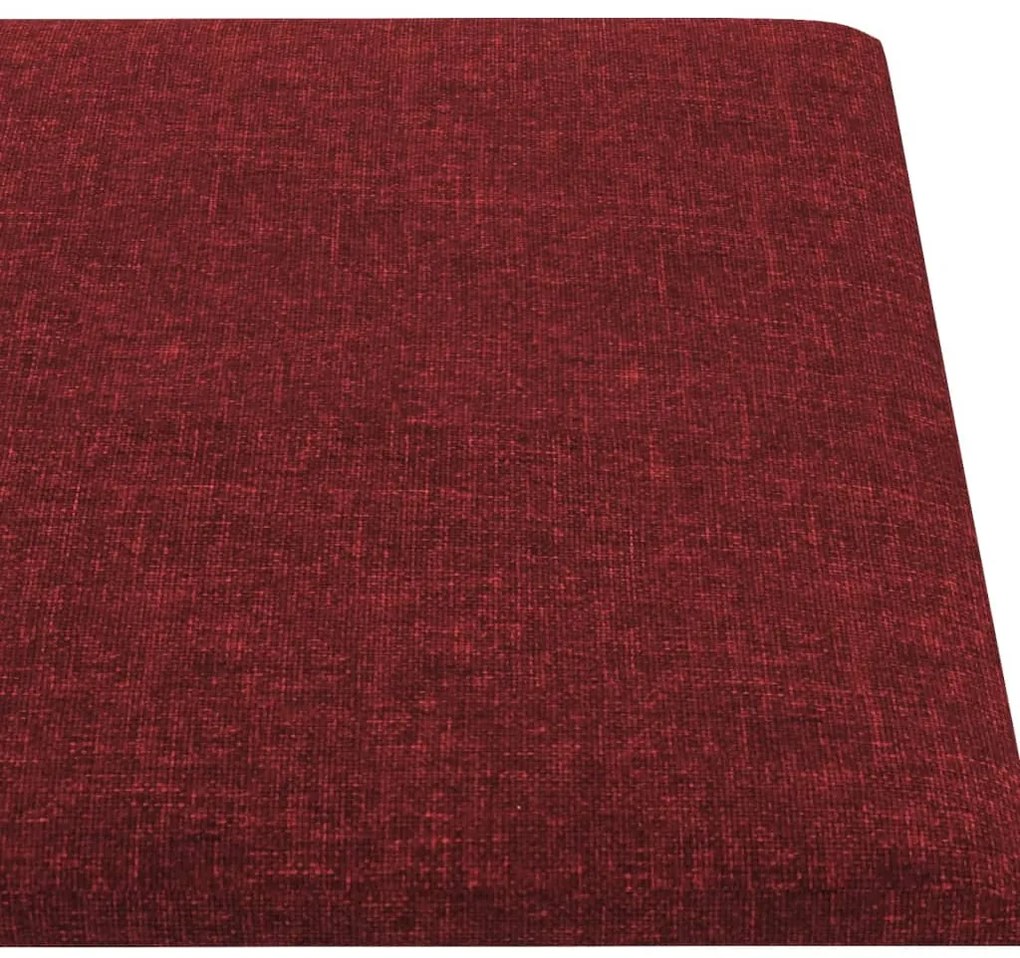 Painel de parede 12 pcs 90x15 cm tecido 1,62 m² vermelho tinto