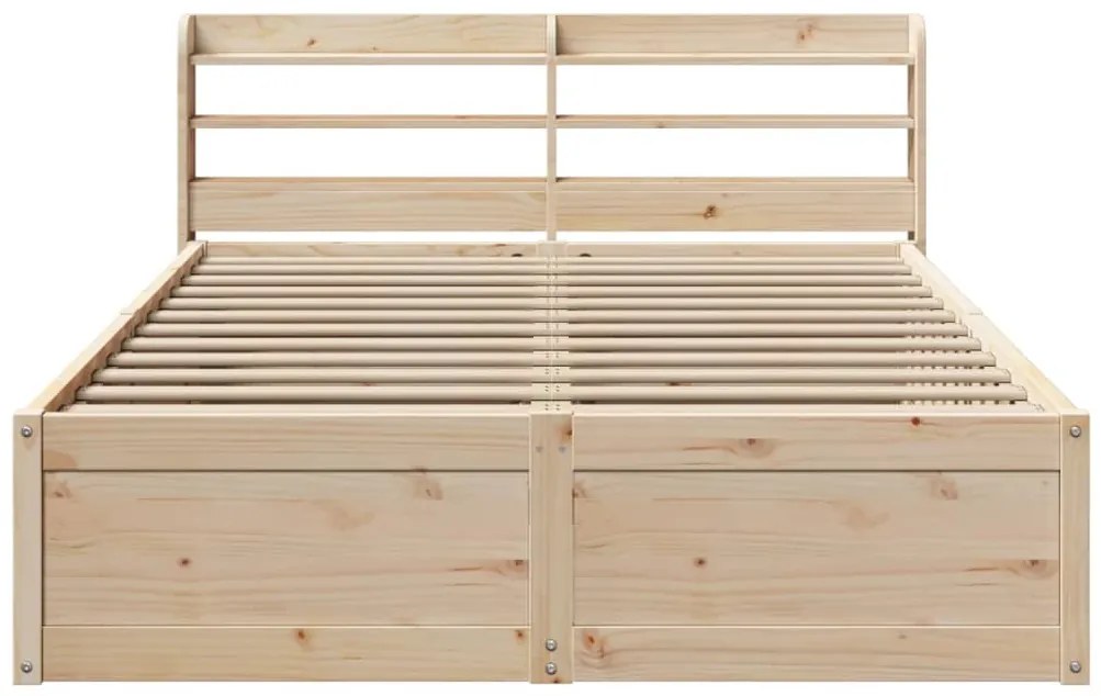 Estrutura cama c/ cabeceira 140x190 cm pinho maciço