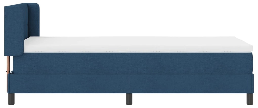 Cama Box Spring vidaXL com Colchão Azul 90x190 cm Tecido, Cabeceira Bo