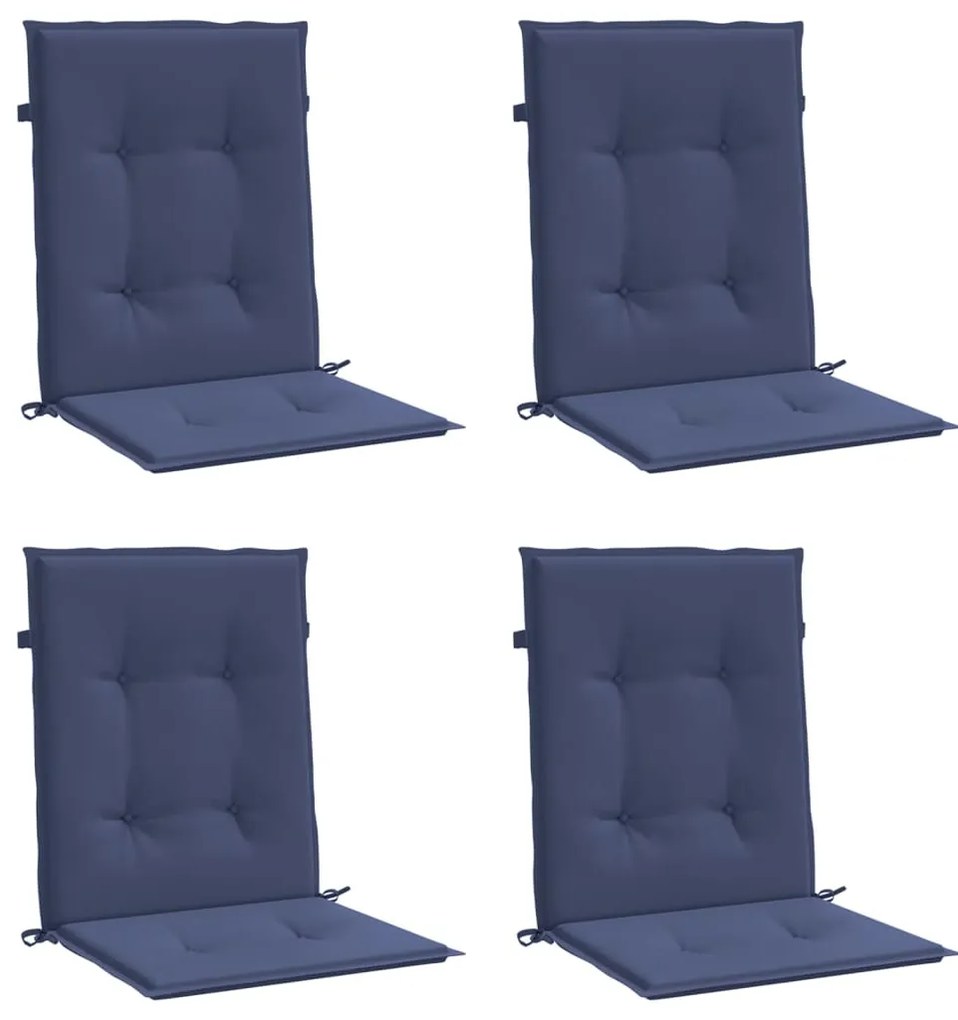 Almofadões p/ cadeira de encosto baixo 4pcs tecido azul-marinho