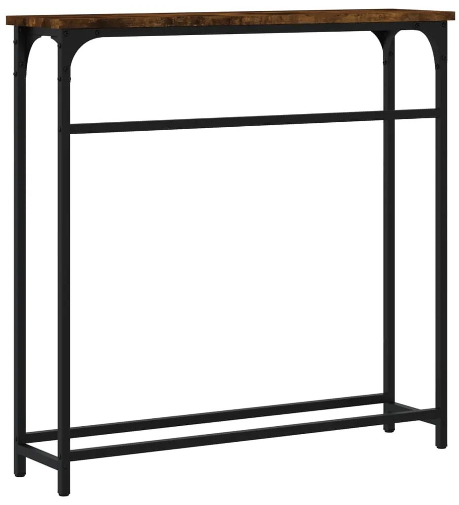 Mesa consola 75x19,5x75 cm derivados de madeira carvalho fumado