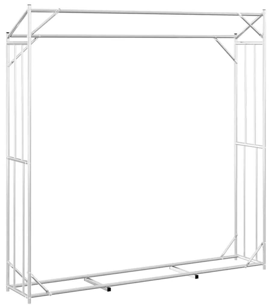 Rack de lenha com tampa de chuva 200x40x200 cm aço galvanizado