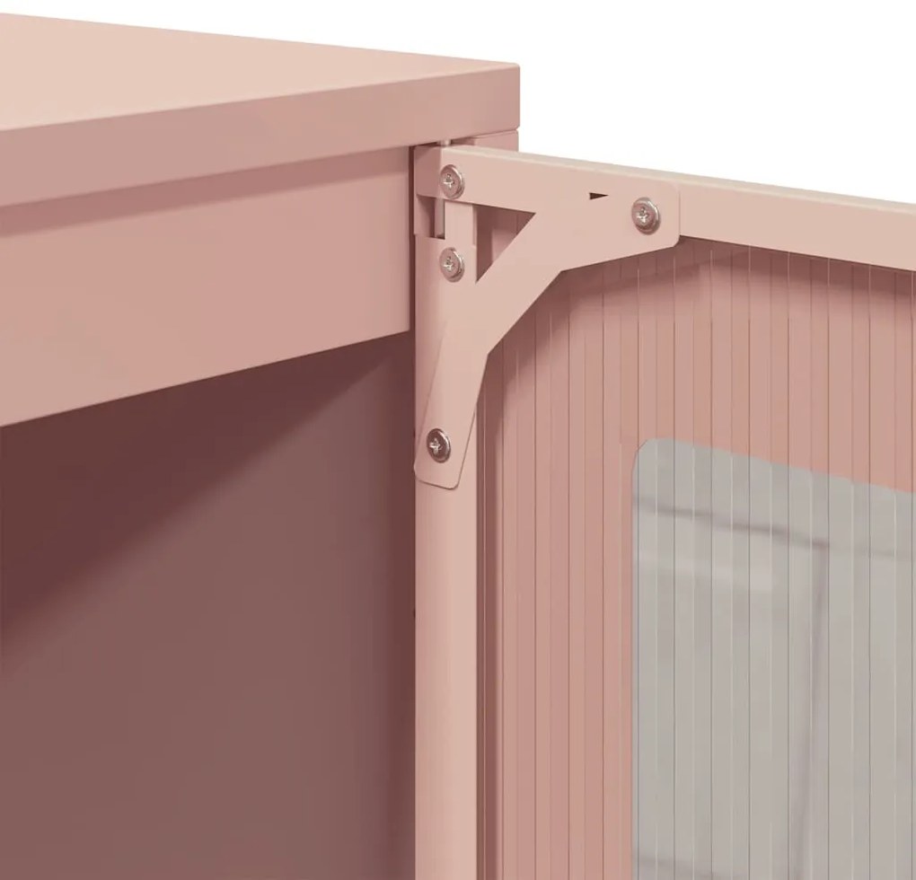 Aparador 100,5x39x107 cm aço laminado a frio rosa