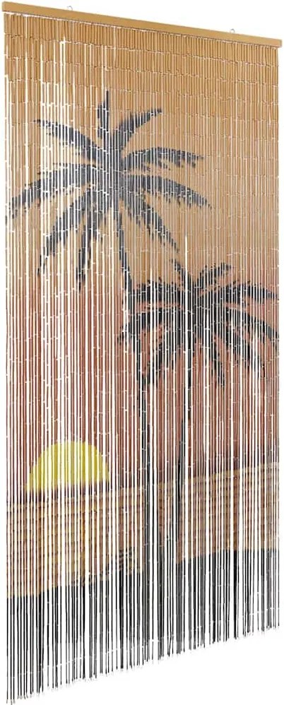 vidaXL Cortina de Porta contra Insetos Estampa de Palmeira 100x200 cm