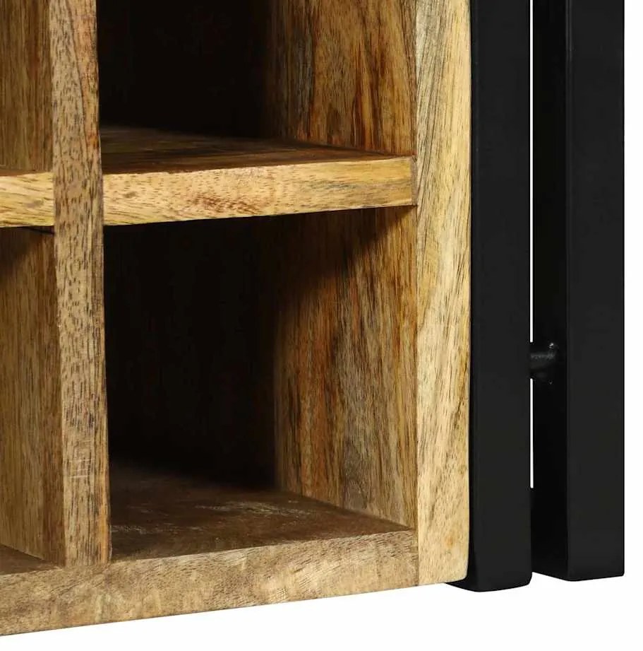 Apoio de Vinho 46x35x27,5 cm em Madeira Sólida de Mangueira Resistente