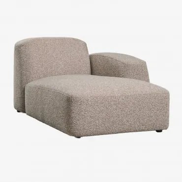 Módulo Chaise Longue Direito Para Sofá Modular Bastian Tecido Bouclé Castanho Moka - Sklum