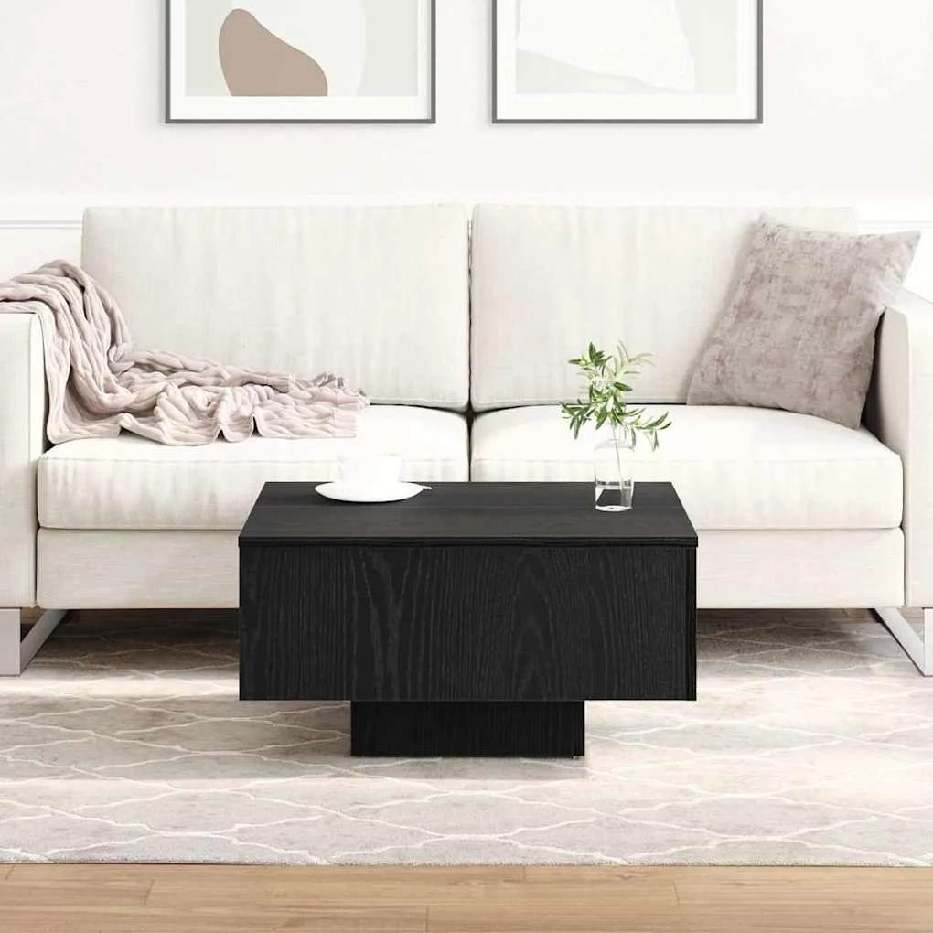 Mesa de Café vidaXL Carvalho Preto 60x60x31,5 cm Madeira de Engenharia